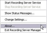 Recording Server service, status messages for individual instances are grouped on tabs. Viewing Version Information Knowing the exact version of your On-Net Surveillance Systems, Inc.