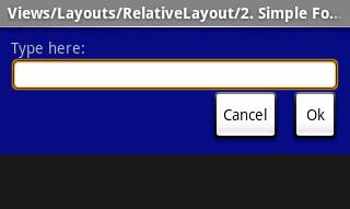 RelativeLayout children specify position relative to parent or to each other (specified by ID)