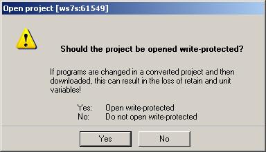 2.2.2 Updating a User Project Note: Prior to the update, you should create a backup copy of the original project because the data storage of the project will also be updated with the update.