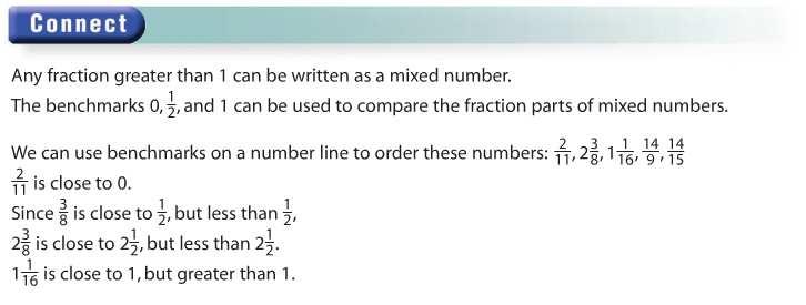 (from text) Have students order the given fractions onto a number line