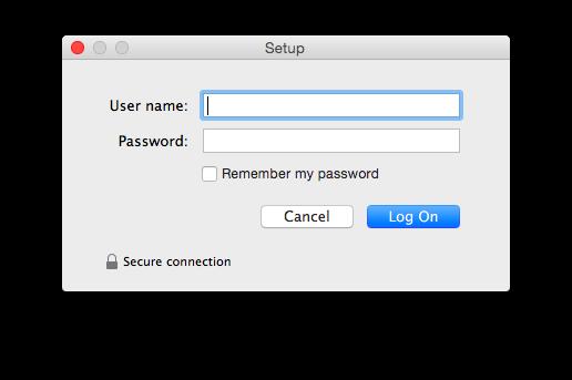 password when prompted then click Log