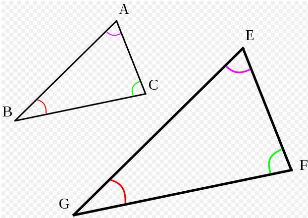 57 Section 4.7 Similar Triangles The two triangles at the left are of the same shape. When two triangles are of the same shape but not the same size, we say that they are similar triangles.