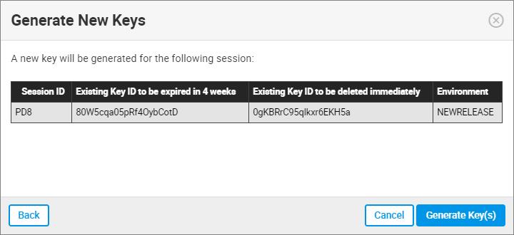 Existing Key ID to be expired in 4 weeks Existing Key ID to be deleted Immediately - this key id (selected in the previous step) will be deleted immediately upon creation of a new key id.