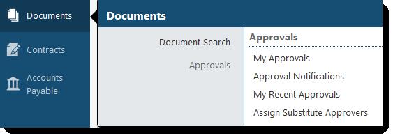 The My Approvals list consists of two main sections, approval folders containing vouchers on the right and a filter panel on the left.