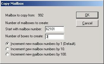 Enter the extension to use for the first mailbox in the Start with mailbox number field.