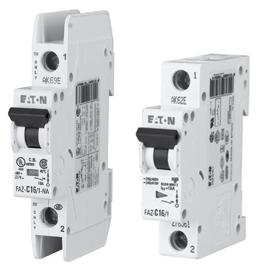 Supersedes June 2017 FAZ-NA-L FAZ-NA FAZ Applying branch circuit breakers and supplementary protectors in North America Introduction Eaton offers three types of miniature circuit breakers for use in