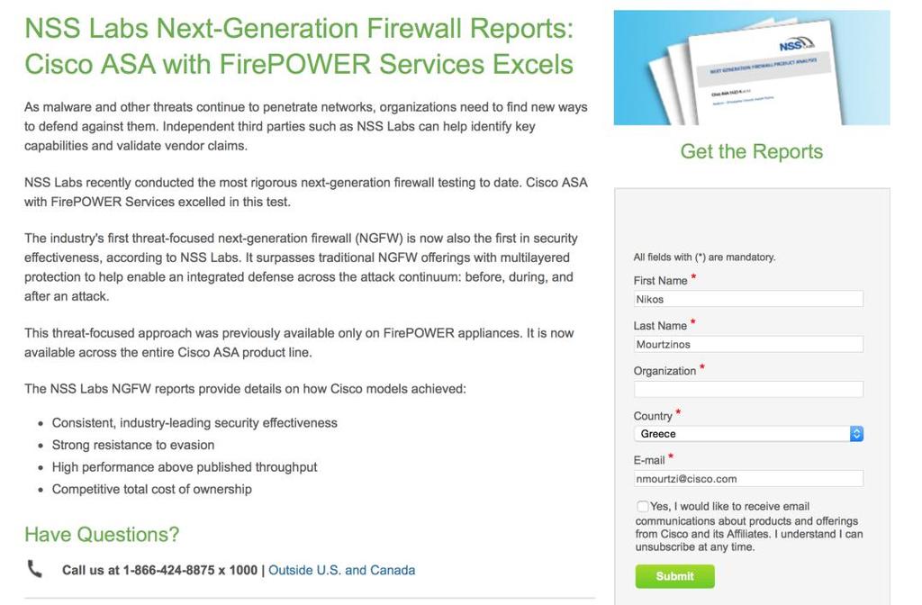NSS Labs Next-Generation Firewall Reports: Cisco ASA with FirePOWER Services Excels http://www.cisco.