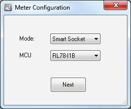 7. Graphical User Interface Operation 7.3 Meter Configuration After starting the application, select the following options from the drop down list: 7.