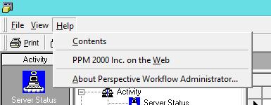 IM Installation Licensing & Server Login Information 1. Open the Perspective Workflow Administrator.