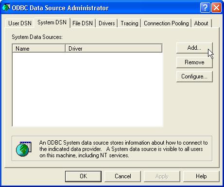 ODBC Connection Setup ODBC Connection Setup 1. Select Start > Administrative Tools > Data Sources (ODBC).