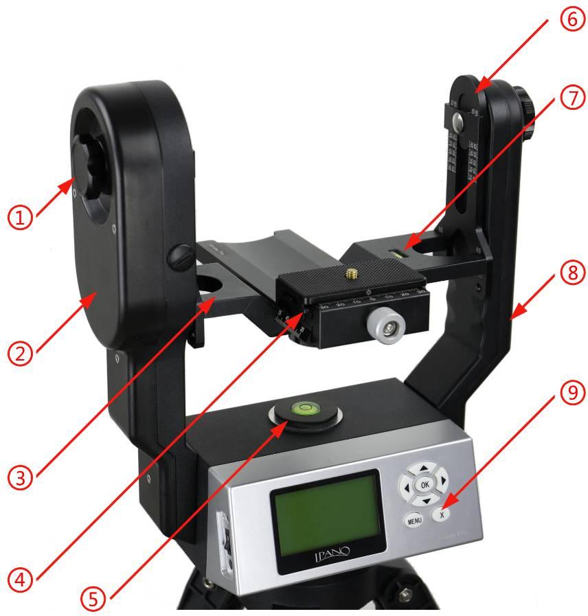 ipano AllView Pro Mount Parts 1. Height Lock 2.