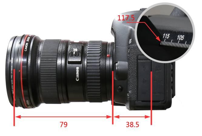 5mm by reading the inner scale. Zoom lens has different entrance pupil distance at different focal length.