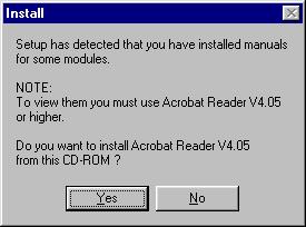 In the following windows you can decide to install FlashTools98 software and the Acrobat Reader.