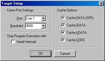 phycore-aduc812 QuickStart Instruction Select the correct COM port and