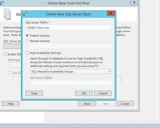 defined Now press New, give the SQL server FQDN and select the Named Instance, in my case it is default Click High Availability Settings, now we can