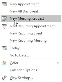 3) On the Calendar when you want the meeting