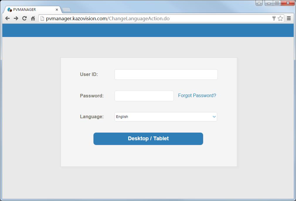 1.3 Login the WEB System and Check the Sign Status Open the web page with your browser: http://pvmanager.