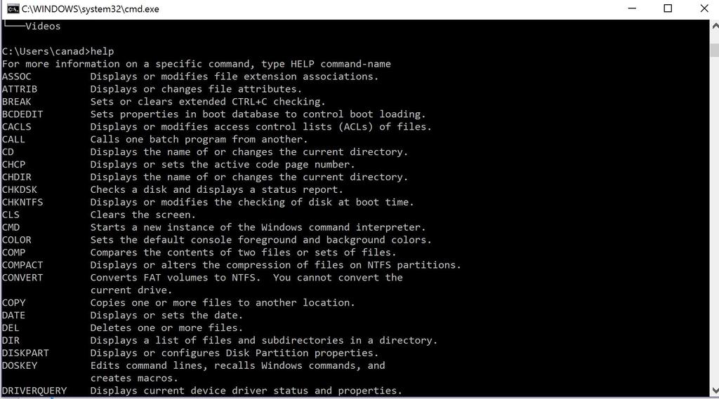 Command line Basic windows commands Ipconfig