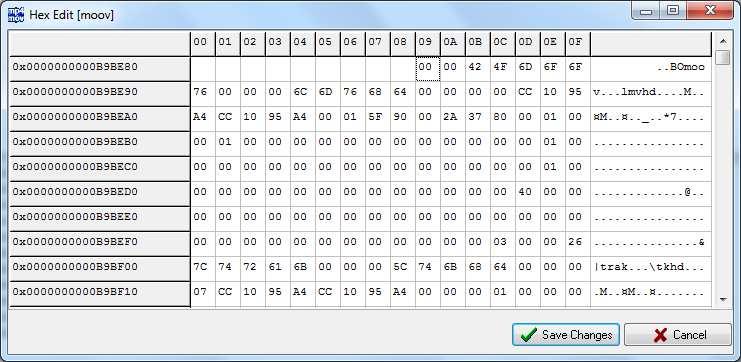 ATOMBOX STUDIO USER S GUIDE 18 By double-clicking on the byte cell, the form will enter into byte editing mode, making it possible to change the value of the selected byte cell.