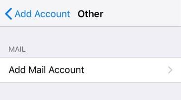 Xplornet Email on an Apple ios 11 Device Adding a new email account to your ios 11 device to use with the Mail app: 3. Under Accounts, choose Add Account 4. Choose Other 5.