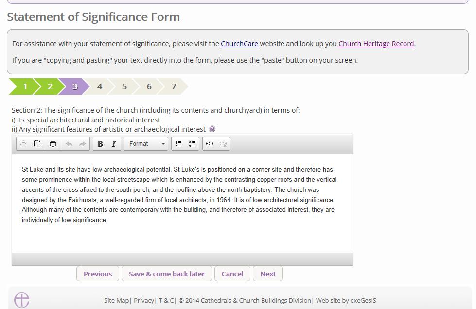4. Complete steps 3 and 4. Navigate the form using the Next button 5.