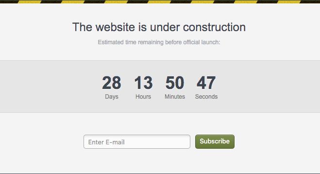 Under Construction Plugin Before you could start optimizing your site, we recommend that you install and configure the Under Construction plugin from the back end of your site right after