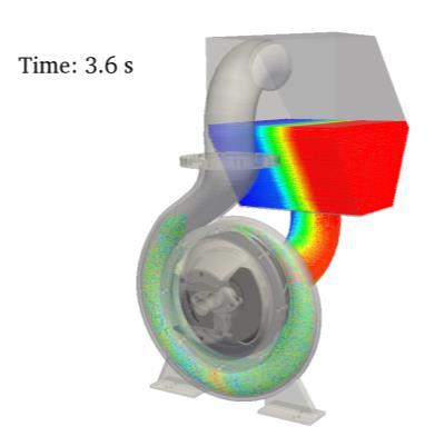 12.9 CASEPUMP This 3-D testcase loads an external geometry of a pump created with CAD (Figure 9-4). Two files are used; a fixed object (pump_fixed.vtk) and a moving part (pump_moving.