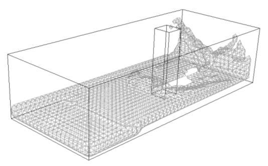 This computer graphics technique extracts a polygonal mesh (set of triangles) of an isosurface from a 3-D scalar field. Figure 11-6, represents a 3-D dam-break simulation using 300,000 particles.