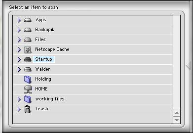 Chapter 4 Quick Start To run a manual scan on any of your volumes, folders or files, double-click the item you wish to scan, or click it once to select it, and click the Scan button.