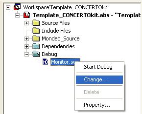 project. In folder Debug in project window should exist the entry Monitor.sup.