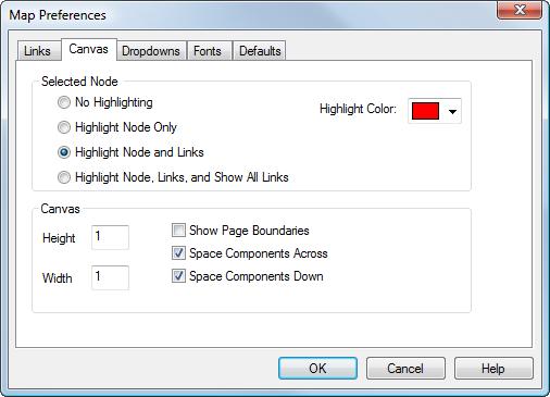 Under the Canvas tab: Selected Node No Highlighting This is the default, with no highlighting when selecting nodes.