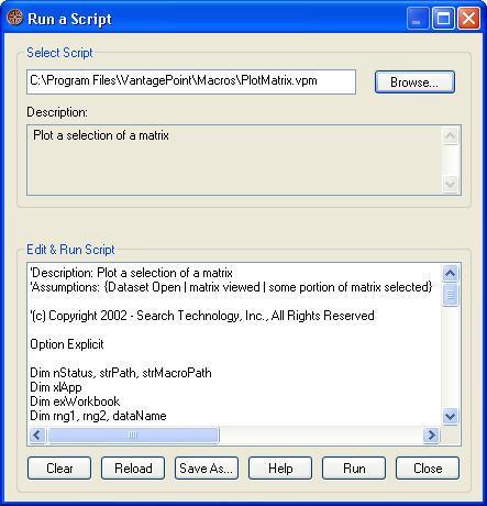 AUTOMATION AND SCRIPTS VantagePoint can run Visual Basic Scripts to automate repetitive functions. VantagePoint uses Visual Basic (Scripting Edition) from Microsoft Corporation.
