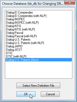 2. Choose the *.conf file in the Choose Config dialog (illustrated earlier), and in the Choose Database dialog, select the new database to use and click OK. 3.