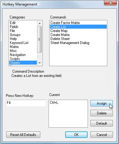 Edit Keyboard Shortcuts To edit keyboard shortcuts within VantagePoint, select Tools and Edit Keyboard Shortcuts from the Main Menu. From the Categories window, select the action.