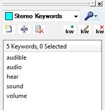 First, enable the My Keywords display: From the Main Menu, select View and My Keywords. The Keywords window will appear.