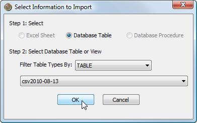 Here, VantagePoint has identified an Access file is being imported. Choose the Table or Query to use. 4. Next, you are presented with a list of fields that are found in your file.