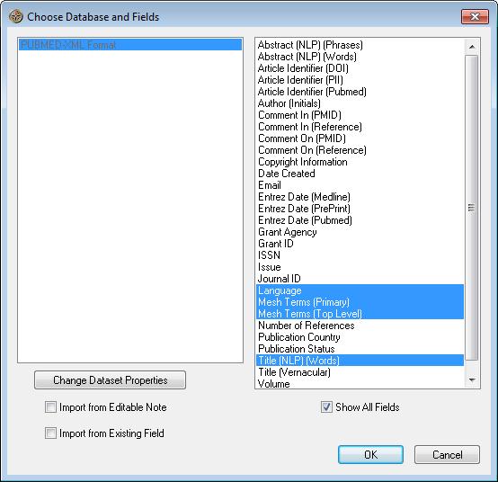 Importing additional fields 1. From the Main Menu, select Fields and Import More Fields. 2.