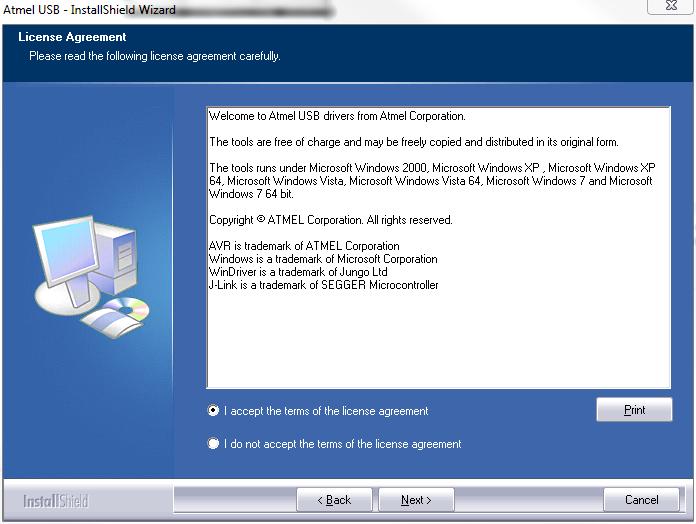 Installing Atmel Studio 6 7 10 Confirm that you have read and accept the terms of the license agreement and click Next. Figure 7-10: Atmel STUDIO 6.