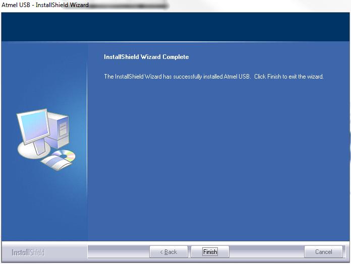 Installing Atmel Studio 6 7 14 Click Finish to complete the driver installation.