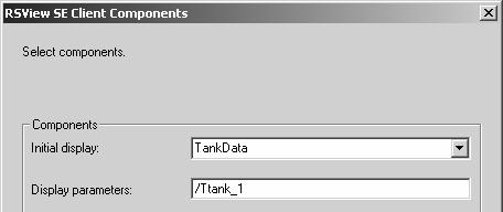 5-83 Select the Tank Data graphic. Type /Ttank1 (no spaces) in the Display parameters field.