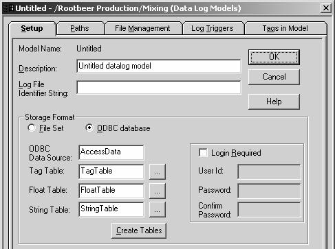 8-4 ODBC Database logging You must first create the data sources on the machine on which the data logger will run.