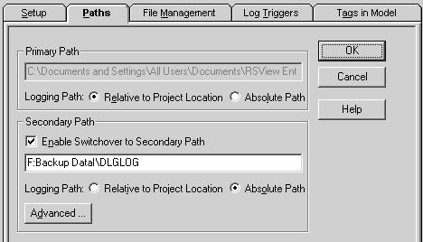 8-6 Paths Tab File Set Logging: Select where to store the file