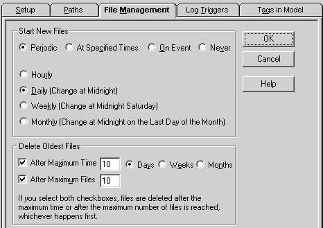8-7 File Management Tab File Set Logging: Choose how you wish to