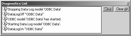 DataLogOn command for the ODBC data log model: Tip Use the Command Wizard