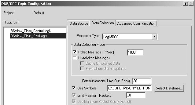 2-20 Exploring RSLinx 1. Open RSLinx and select Topic Configuration from the DDE/OPC menu. The topic to the SoftLogix controller was created automatically by RSLogix. 2.