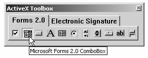 The buttons will be enabled by selecting an entry from the ComboBox. The ComboBox will be populated automatically by VBA code.