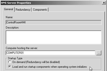 14-17 HMI Server Redundancy You may specify a failover computer in the event that the primary HMI Server fails.