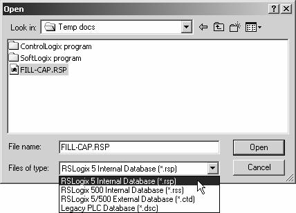 4-15 The PLC Database Browser Another way to get tags into the Tag Database is to import Symbol and Address data from an existing ladder logic program.