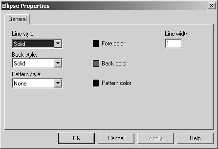5-11 Object Properties Double-clicking an object brings up its Properties dialog box. Options will differ depending on the object.