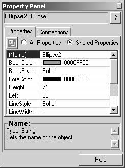 Select this from the right click menu, the View menu, or from the toolbar. The Property Panel is an especially useful tool when editing properties of multiple objects.